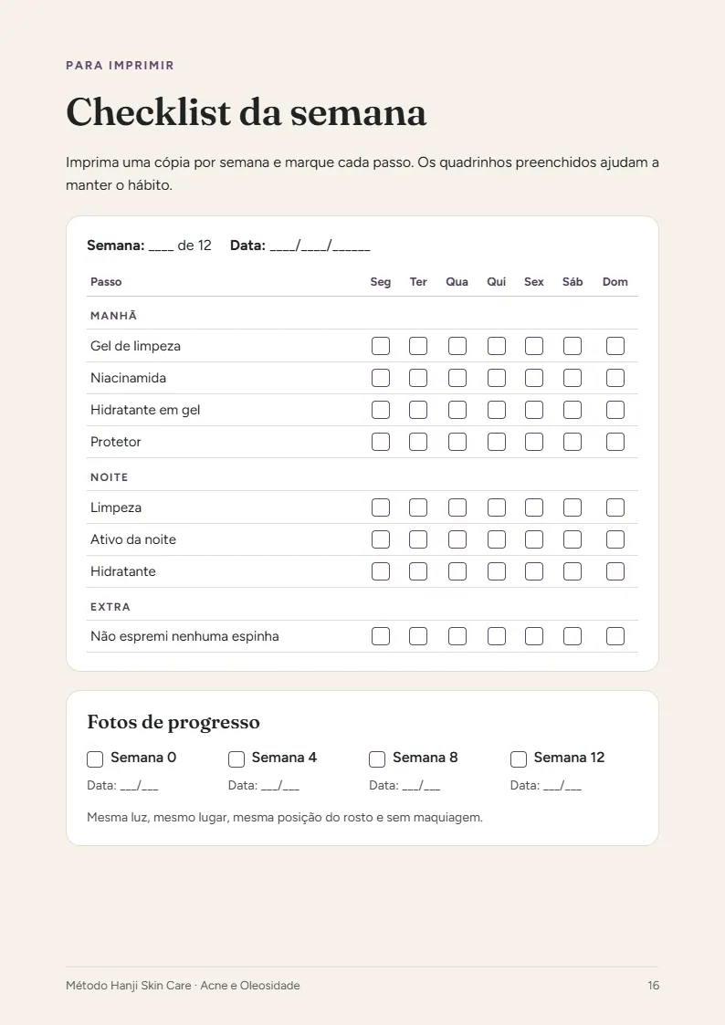 Página do checklist para imprimir
